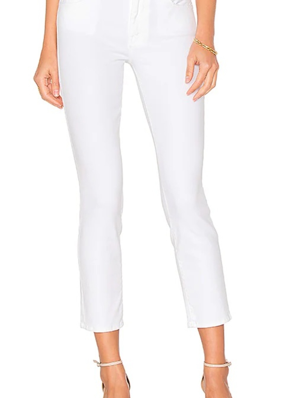 MOTHER White Ankle Crop Jeans